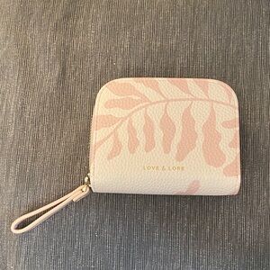 Pink Leaf Print Women's Wallet